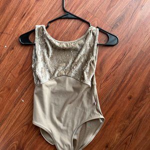 Yumiko Size Medium "Sofiane duo" Toffee Velvet/Nylon Leotard